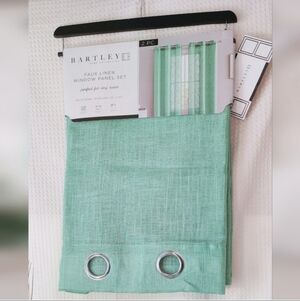 Bartley Midas-Jade Faux Linen Window Panel Set 36"× 84"